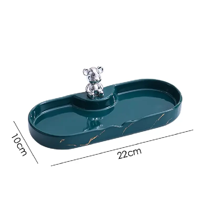 Bathroom Countertop Shelf Ceramic Tray Storage Finishing Shelf Tray Bear Marble Mug Storage Tray Bathroom Decoration Accessories