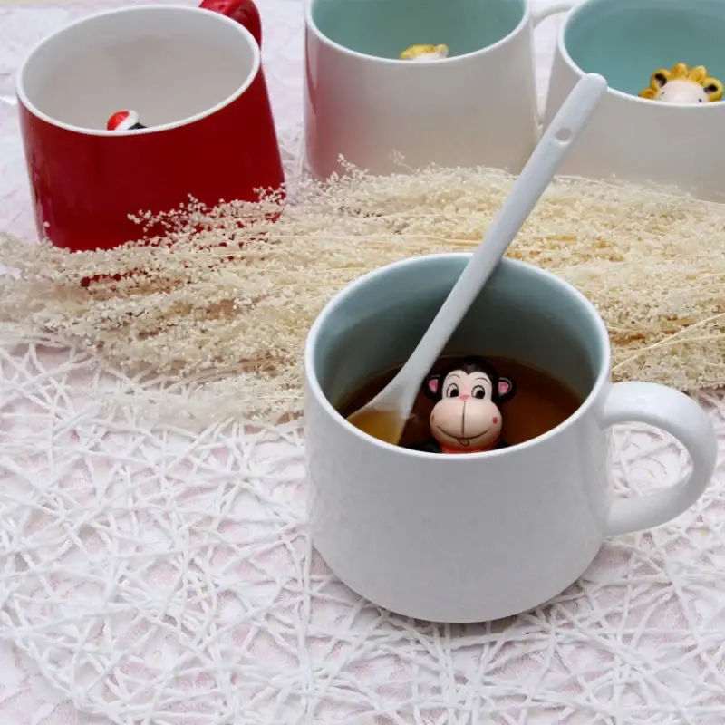 400ML Ceramic Mugs Creative Cute Cartoon Stereo Animal Milk Coffee Cups Couple Cups of Household Drinking Water Supplies