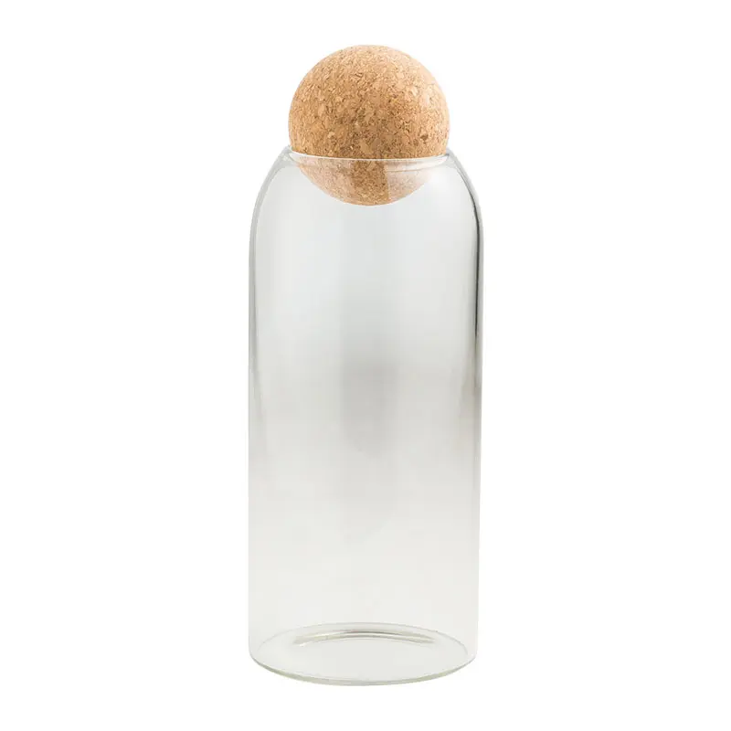 Golden Stainless Steel Stopper Glass Storage Jar Kitchen Food Storage Container Coffee Bean Tea Jar Candy Jar Home Decoration