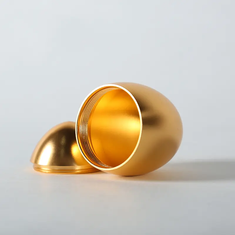 Aluminum Alloy Egg-shaped Storage Tank Mini Portable Tea Pot Metal Golden Egg Storage Tank Creative Gifts Storage Supplies
