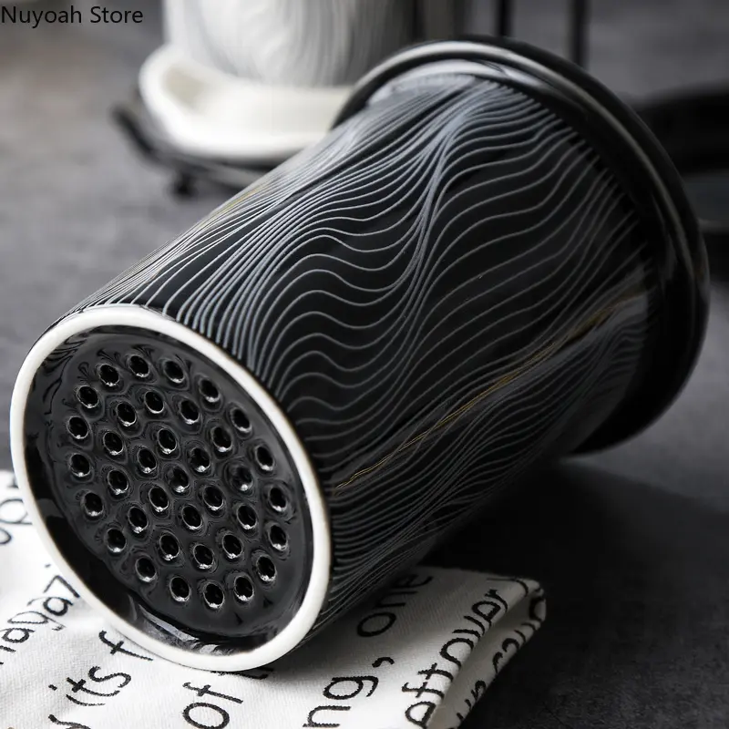 Nordic Creative Ceramic Chopstick Tube Cage Stand Chopsticks Drain Tube Rack Fork Spoon Storage Rack Chopsticks Basket Tube Rack