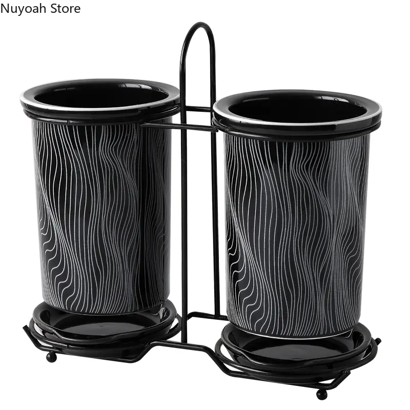 Nordic Creative Ceramic Chopstick Tube Cage Stand Chopsticks Drain Tube Rack Fork Spoon Storage Rack Chopsticks Basket Tube Rack