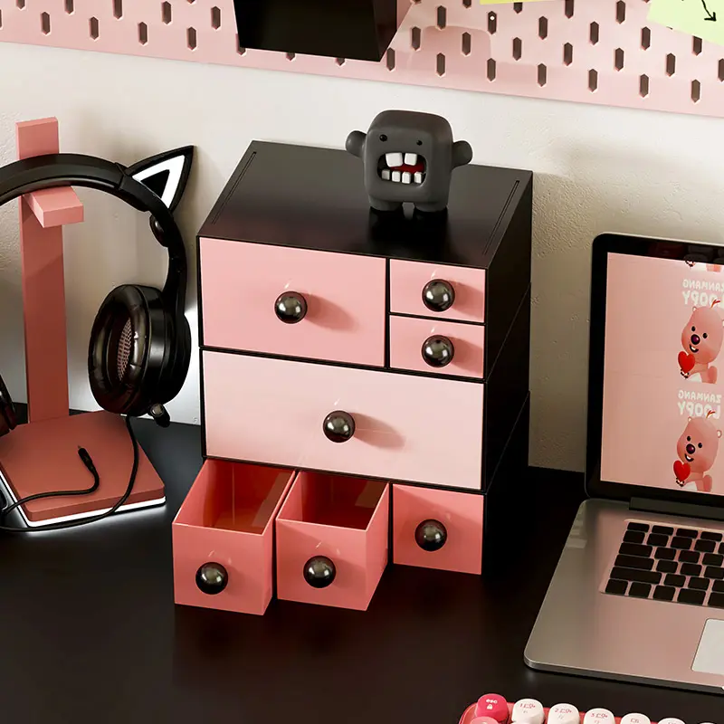 Desktop Cosmetics Storage Box Sundries Sorting Box Dresser Shelf Porch Large-capacity Multilayer Desktop Jewelry Storage Box