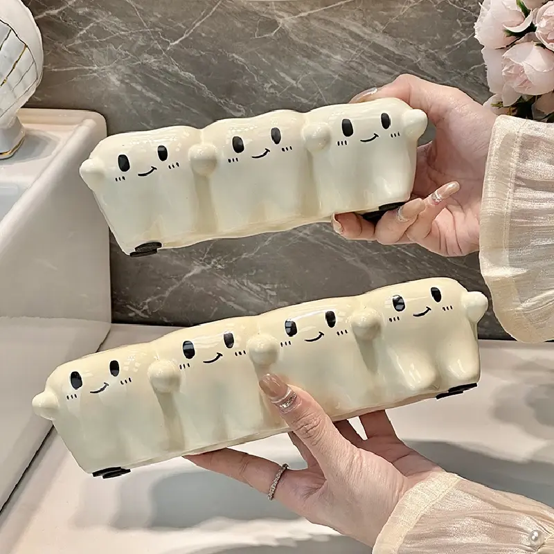 Electric Toothbrush Holder Ceramic Soft Cute Shelf Toothpaste Washstand Toothbrush Household Storage Rack Toothbrush Holder