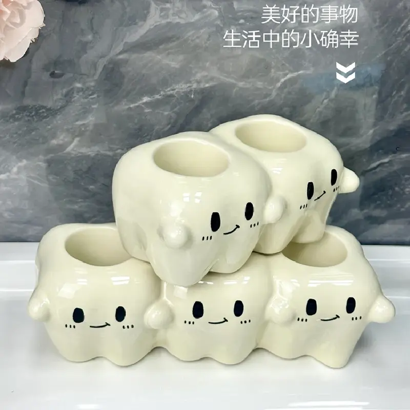 Electric Toothbrush Holder Ceramic Soft Cute Shelf Toothpaste Washstand Toothbrush Household Storage Rack Toothbrush Holder