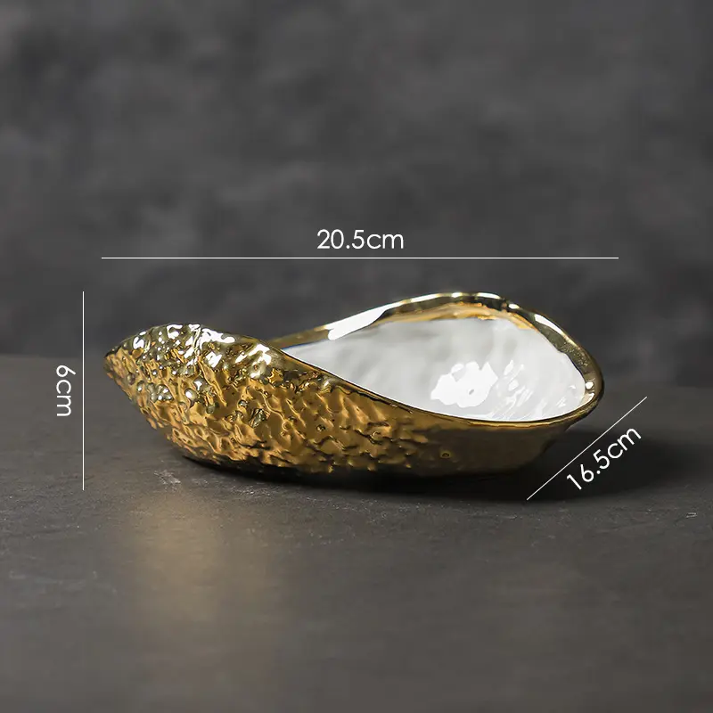 Rock Patterned Shell Plate Steamed Fish Soup Plate Hotel Tableware Main Course Decoration Plate Irregular Ceramic Tableware