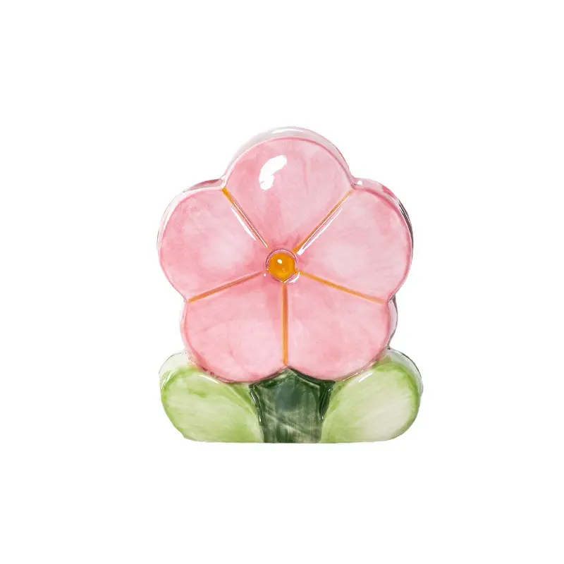 Flower-shaped Ceramic Flower Arrangement Creative Art Vase Living Room Flower Arrangement Dining Table Porch Decorations Vases