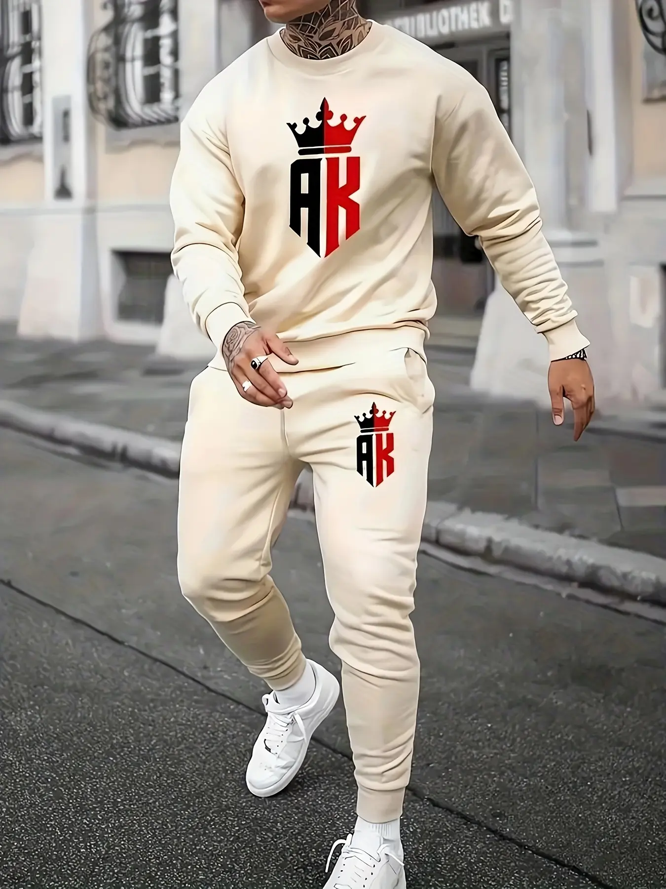 Men's Autumn Winter Long Sleeved Sweater Pants Set Comfortable Breathable Casual Fashion T-Shirt Outdoor Street Clothing for Men