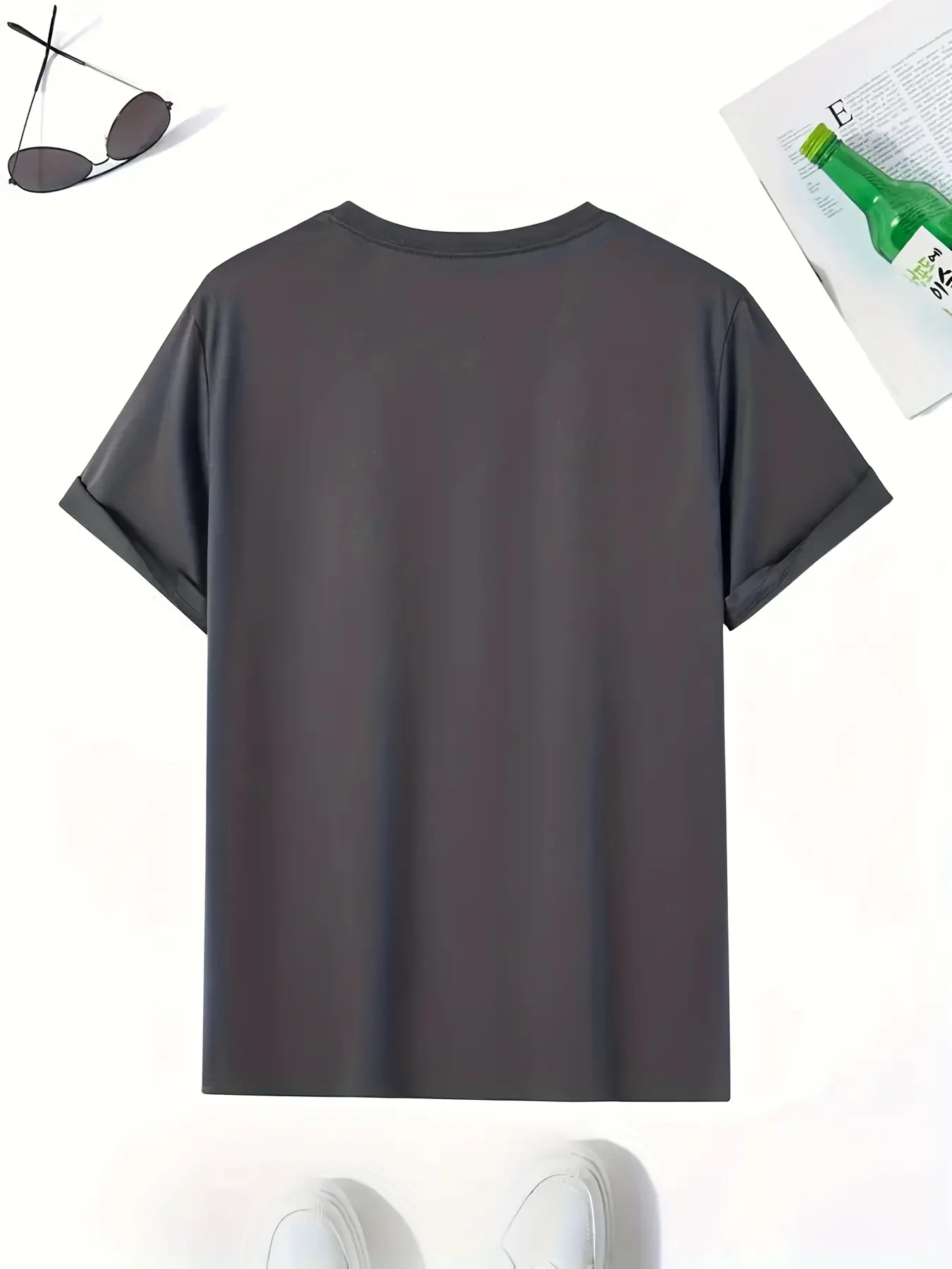 Men's 100% cotton summer loose size Cartoon Astronaut Planet printed slim fit casual sports round neck short sleeved T-shirt top