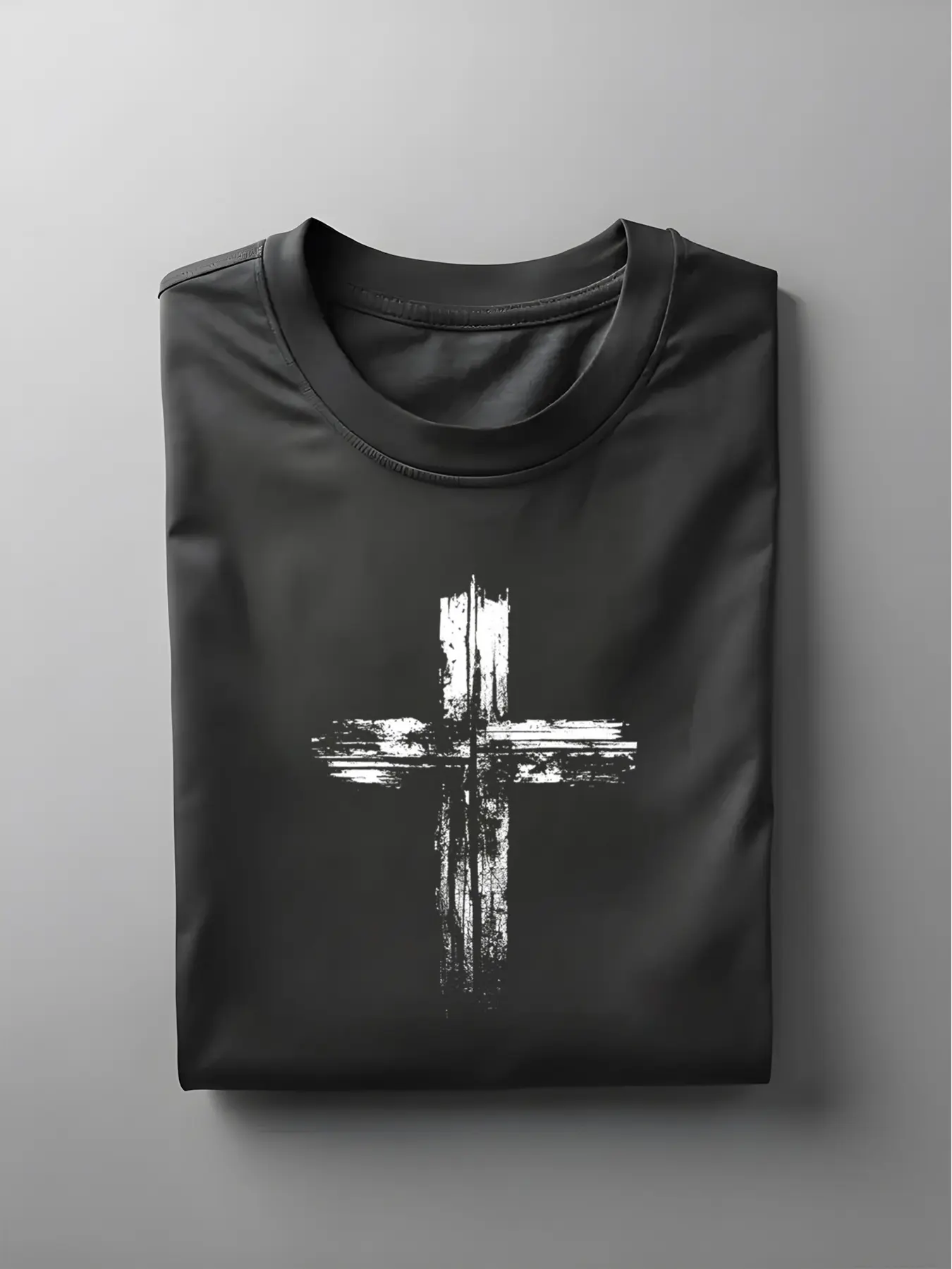 Men's summer 100 cotton fashionable casual loose plus size retro cross print sports round neck short sleeved T-shirt top
