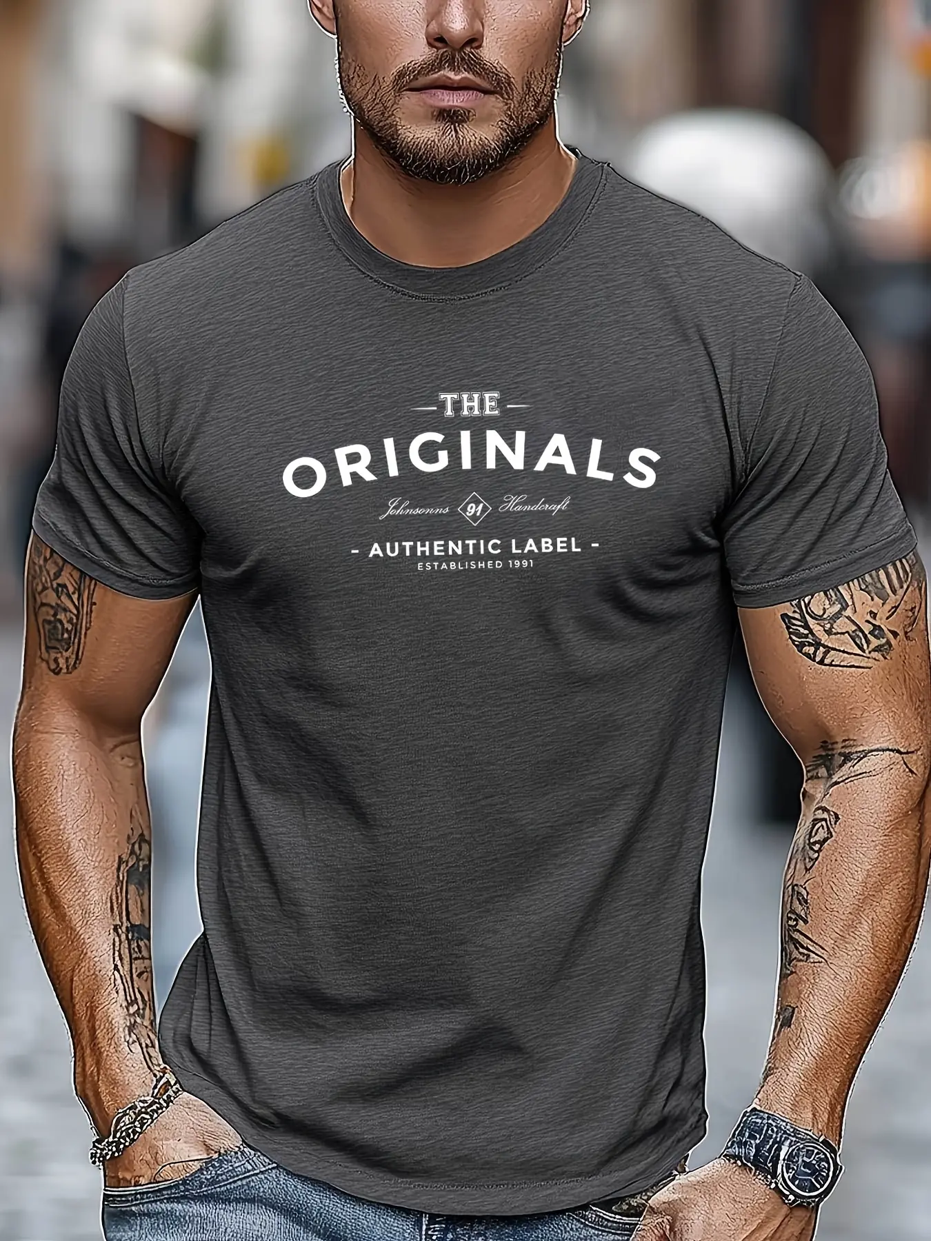 Men's summer 100 cotton fashionable casual loose genuine label letter printed round neck short sleeved T-shirt top