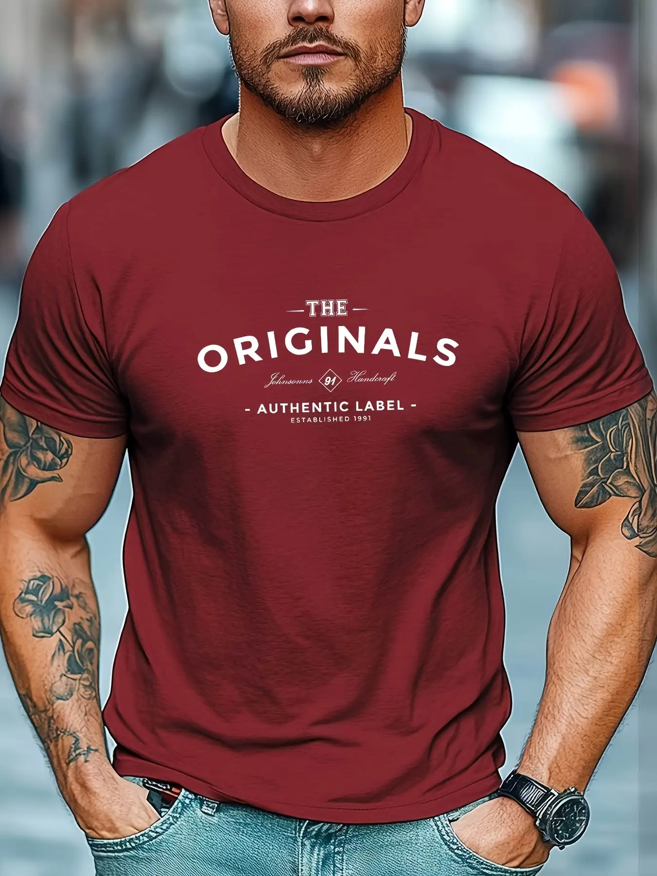 Men's summer 100 cotton fashionable casual loose genuine label letter printed round neck short sleeved T-shirt top
