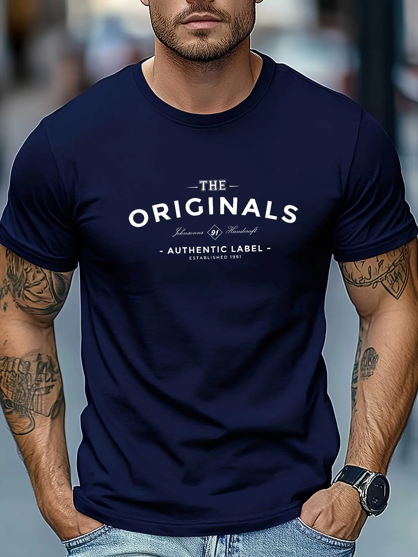 Men's summer 100 cotton fashionable casual loose genuine label letter printed round neck short sleeved T-shirt top
