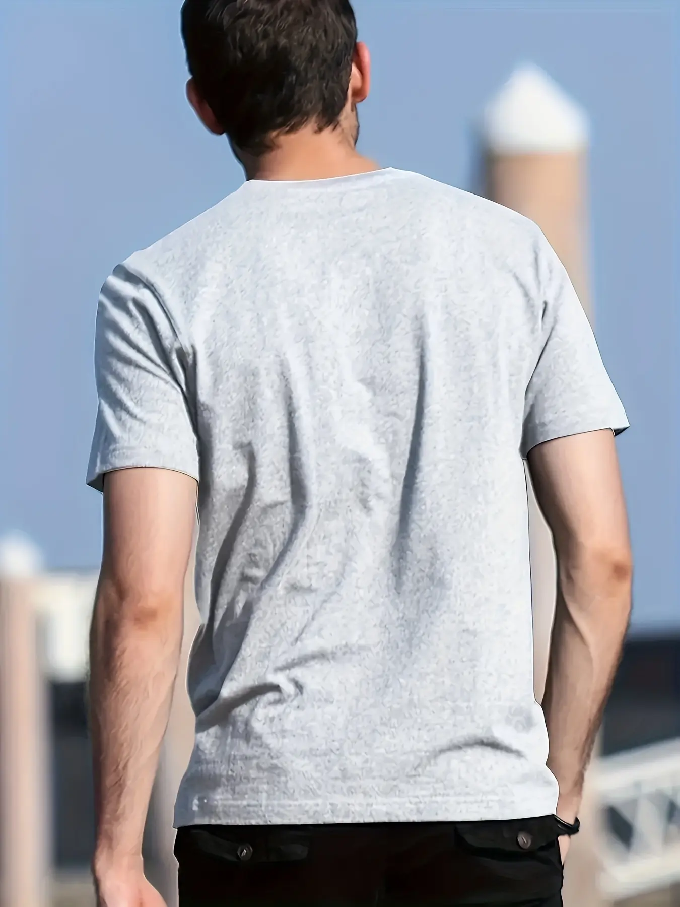 Men's Summer 100% Cotton Fashion Sports and Leisure Loose European Letter Print Round Neck Short Sleeve T-shirt Top Printed
