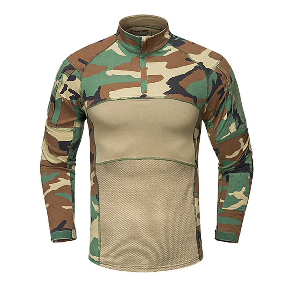 Tactical Shirt Combat Shirt Men Clothing Military Elasticity Man Shirt Camo T Shirt Multicam Army Long Shirt Hunting Clothes