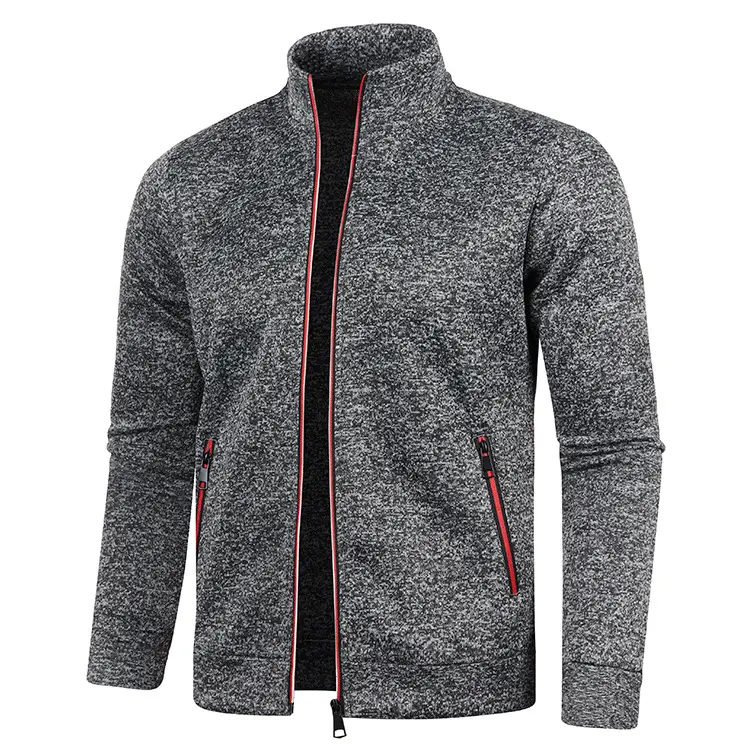 Autumn New Men's Loose Casual Solid Color Cardigan Thin Fashion Top Sweater Jacket Sports Jacket