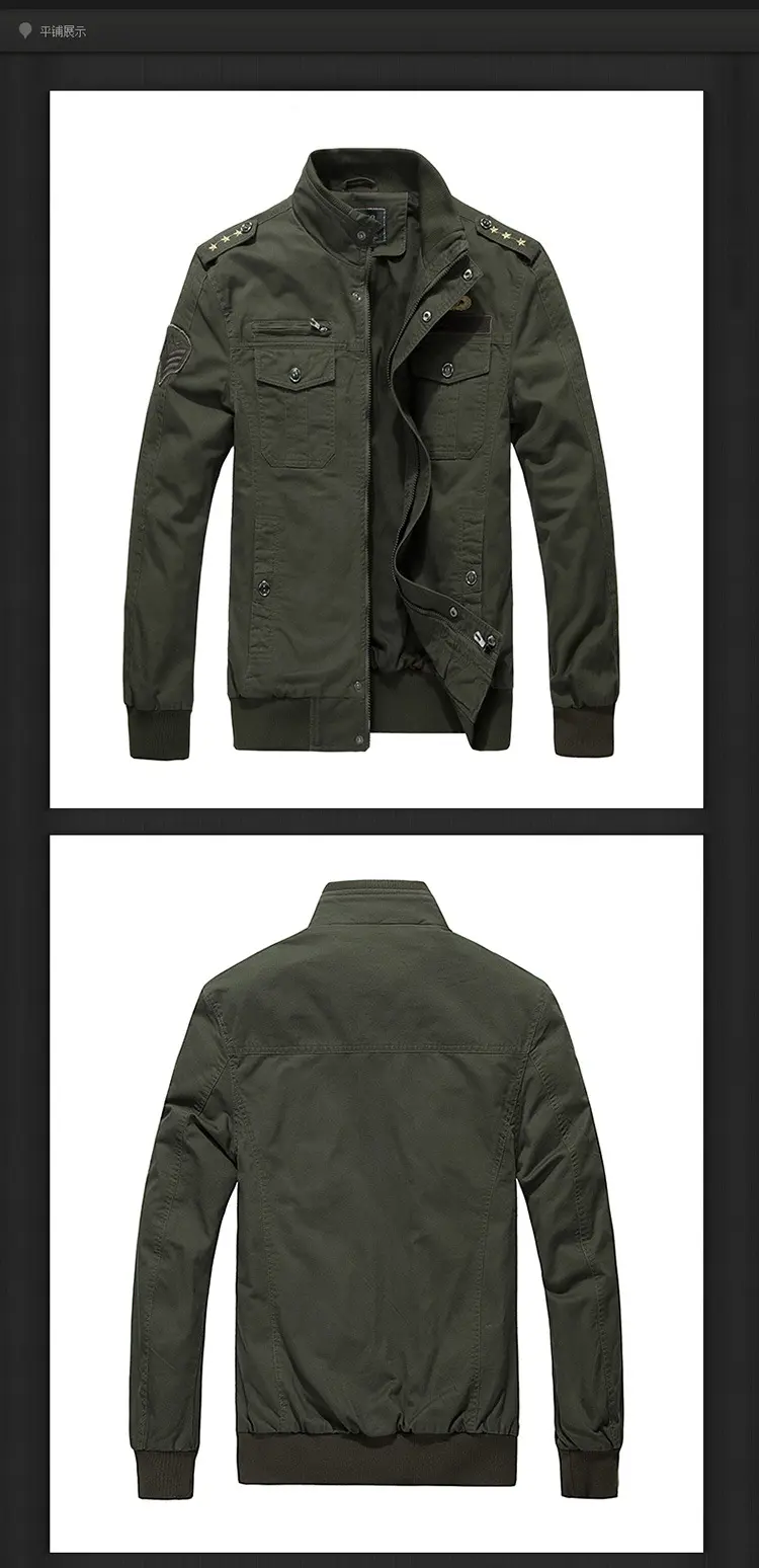 American Style New Autumn and Winter Military Jacket Men's Stand Collar Multi Pocket Workwear Jacket Men's Casual Loose Jacket