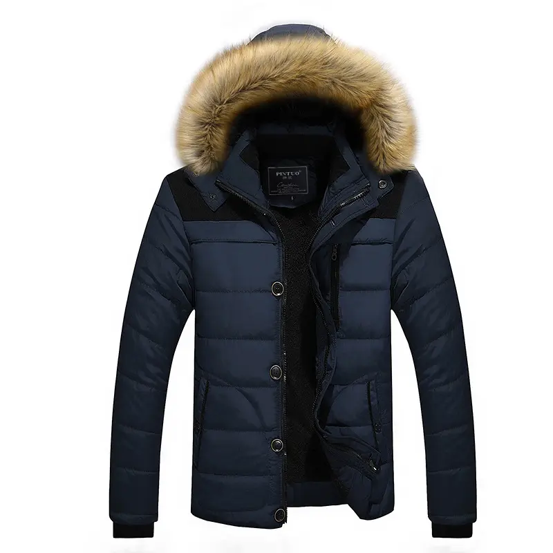 Men's New Waterproof Winter Clothes Men's Warm and Plush Casual Outdoor Hooded Cotton Clothes Men's Tops Jackets