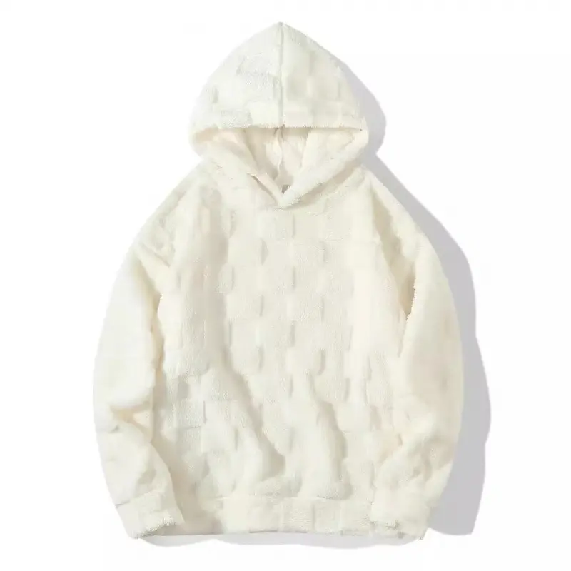 2024 Men's New Autumn/Winter Solid Color Round Neck Hoodie Men's Casual Versatile Loose Warm Sweatshirt