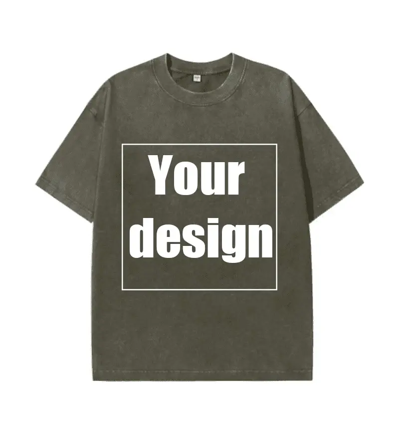 Customized Washed Cotton T-shirt for Men and Women 100% Premium Retro T-shirt, Personalized Printed T-shirt Bulk Order S-2XL