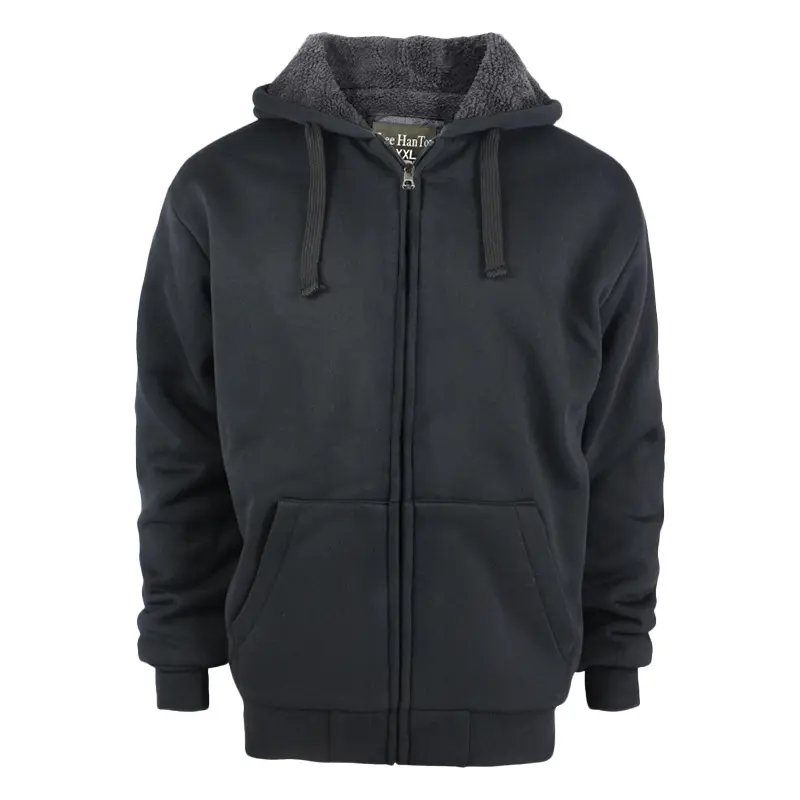 American Retro Autumn and Winter New Zipper Hooded Sweatshirt for Men, Warm and Fluffy Casual Loose Sweatshirt Jacket