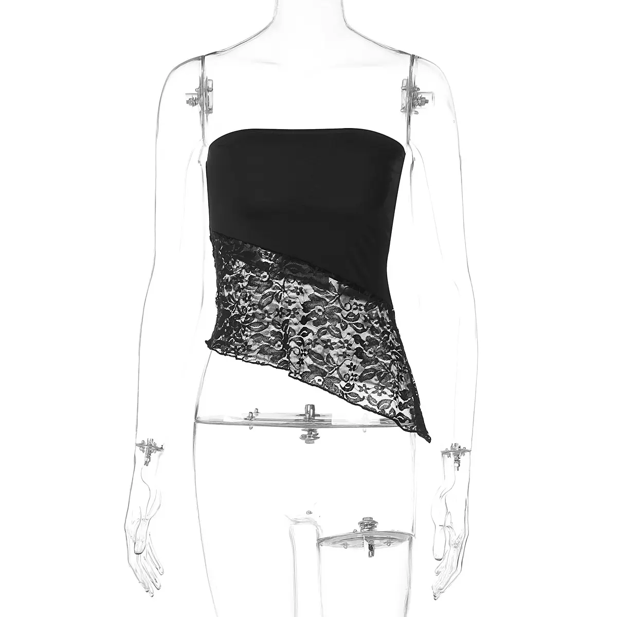 Y2K Sexy Tube Top Lace Trim Slim Fit Cami Women Fashion 2025 Summer Clubwear Party Date Nightclub Dressing