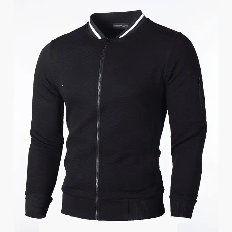 Men's Four Seasons New Fashionable Outdoor Sports Warm Stand Up Collar Solid Color Regular Lightweight Casual Jacket