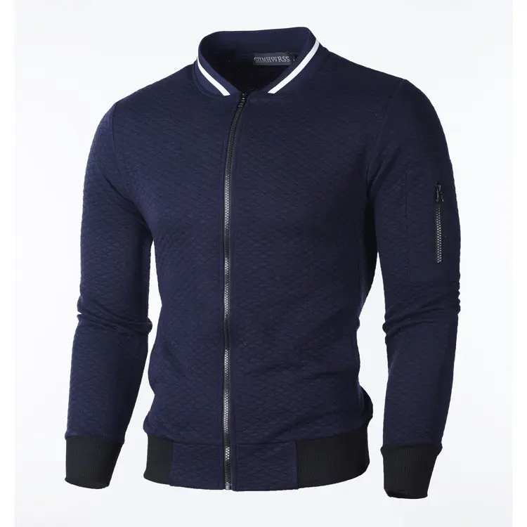 Men's Four Seasons New Fashionable Outdoor Sports Warm Stand Up Collar Solid Color Regular Lightweight Casual Jacket