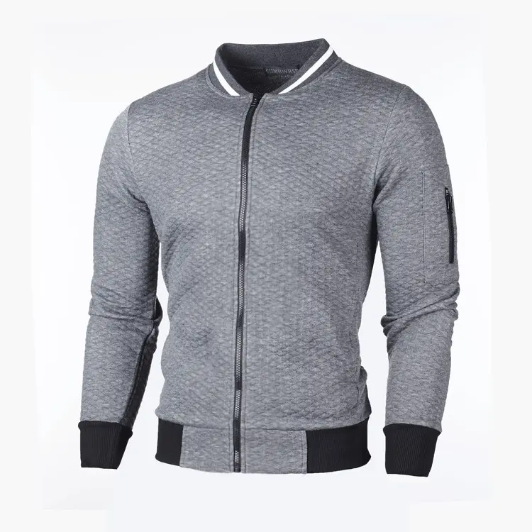 Men's Four Seasons New Fashionable Outdoor Sports Warm Stand Up Collar Solid Color Regular Lightweight Casual Jacket