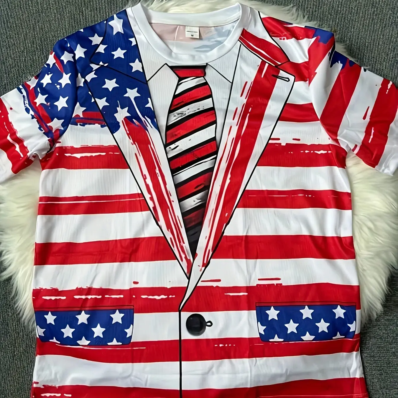 Fashion Summer  USA 3d Printed T Shirt For Men's T Shirt O'neck Short Sleeve Oversized T-shirt Top Tees