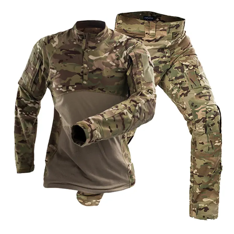 Paintball Uniform Combat Shirts Tactical Suits Hunting Shirt Outdoor Hunting Pants+ Pad Casual Pullover Windproof Men Clothing