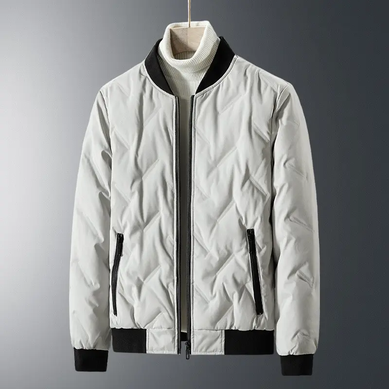 Long and trendy men's 2024 autumn and winter new lightweight down jacket hoodie comfortable and warm casual