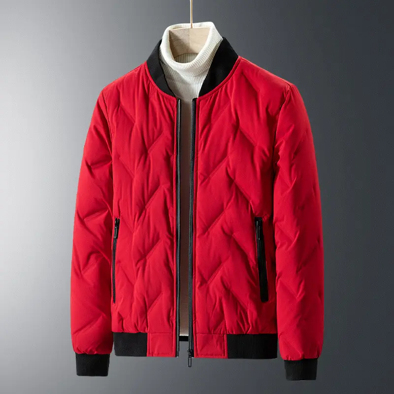 Long and trendy men's 2024 autumn and winter new lightweight down jacket hoodie comfortable and warm casual