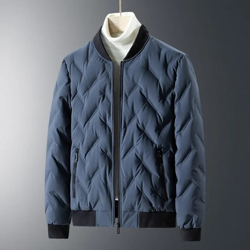 Long and trendy men's 2024 autumn and winter new lightweight down jacket hoodie comfortable and warm casual