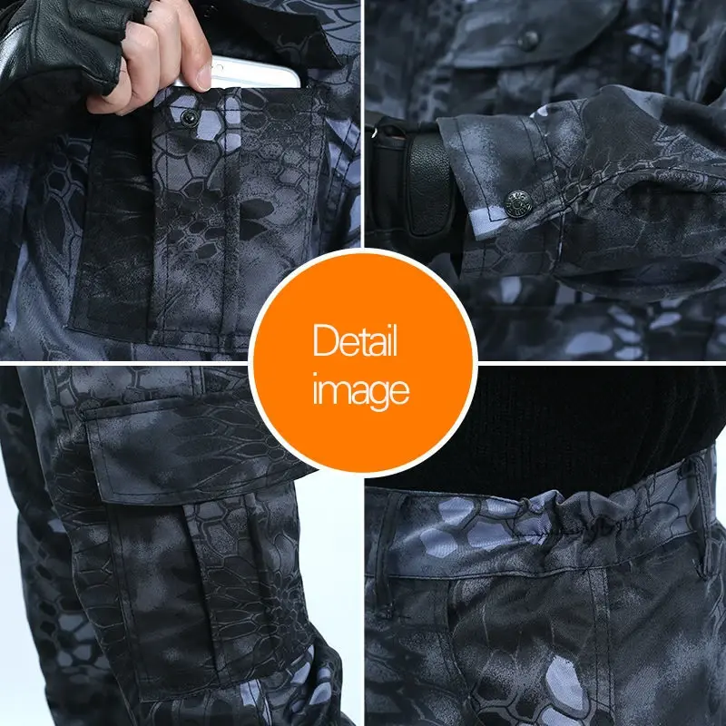 Black Camouflage Suit Men  Camouflage Suit Black Python  Camouflage Suit Python Men   Men's Sets