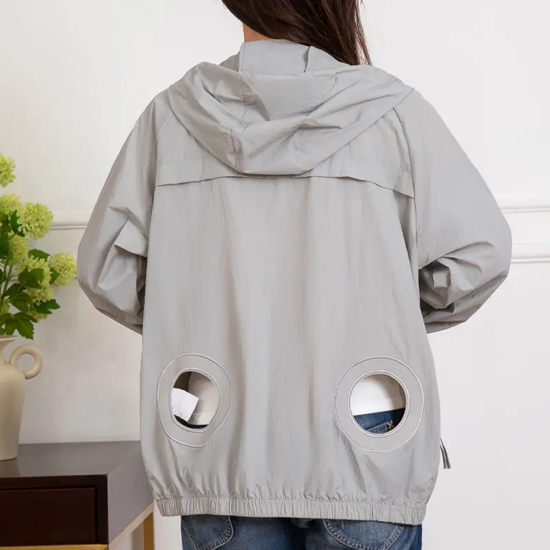 Couple's Summer Outdoor Skin Friendly Sunscreen Clothes with Intelligent Temperature Control Fan Casual Work Clothes