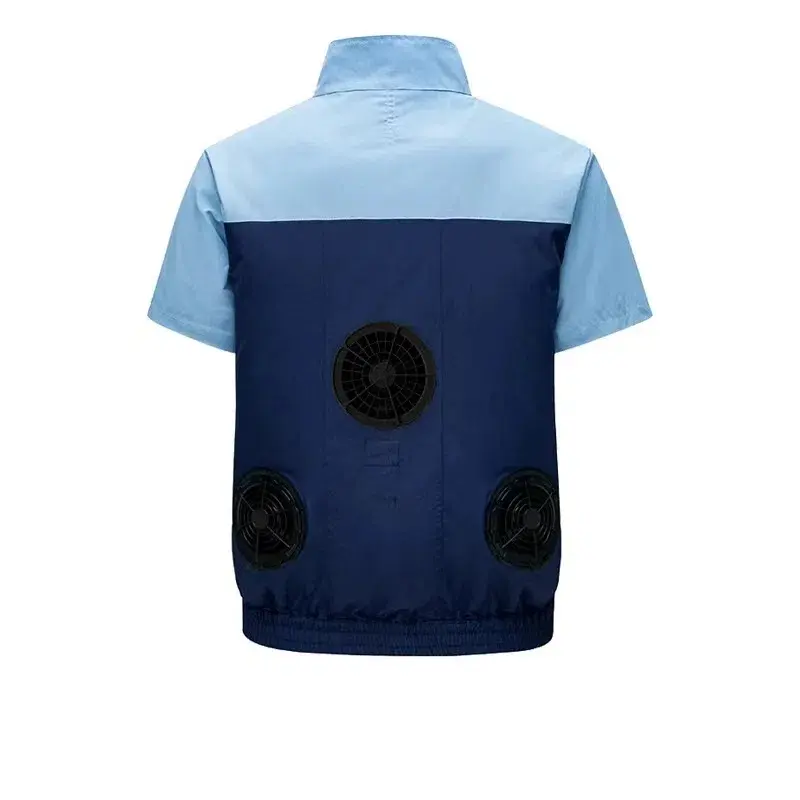 Summer Outdoor Comfortable Skin Friendly Top Men's and Women's Labor Protection Heatstroke Prevention Fan Cooling Work Clothes