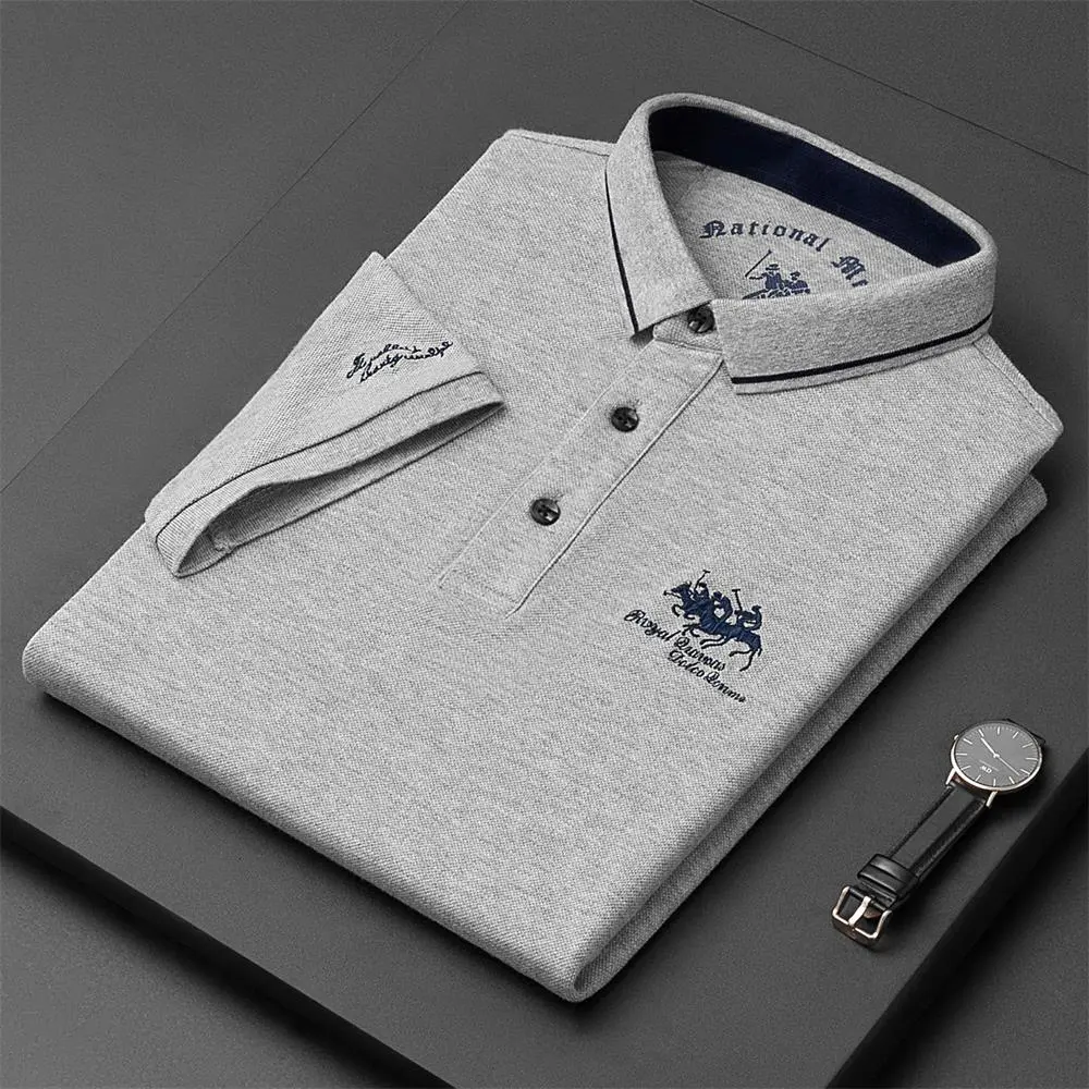 Men Polo Shirt Korean Embroidered Cool T-shirts Casual Sports Lapel Luxury T-shirt Personality Men Short Sleeve Shirts