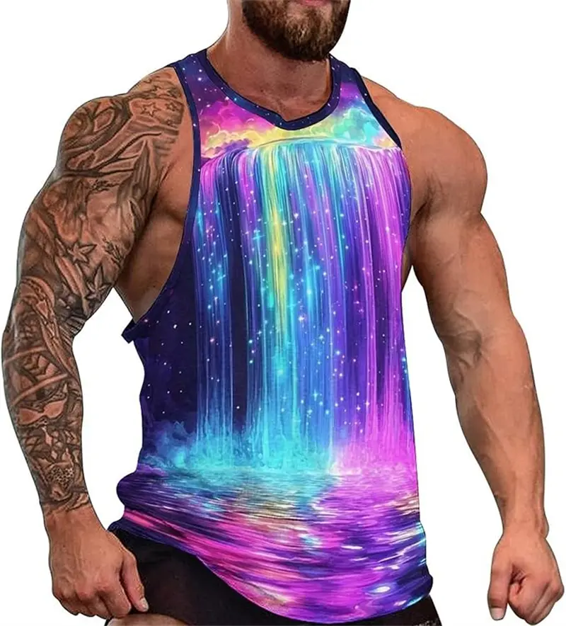 Fashion Psychedelic Pattern 3d Print Tank Top For Men 2025 Summer New Street Sleeveless Vest Personality Men Sport Gym Y2k Tops