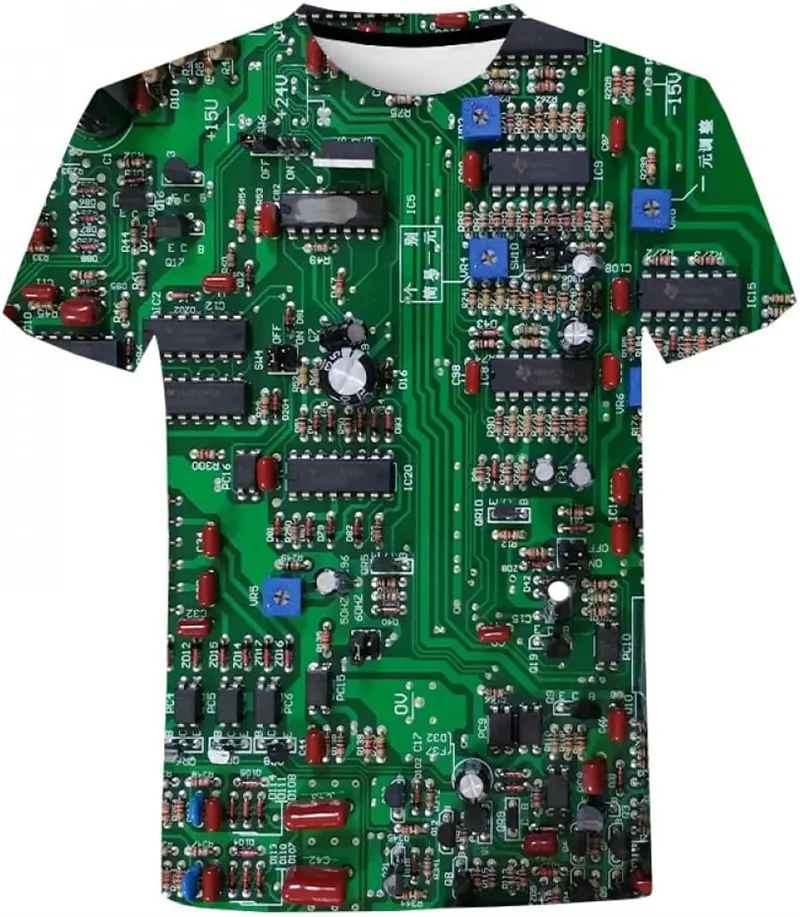 Fashion Electronic Chip 3D Men T-shirt Computer CPU Printed Casual Streetwear Cool Short Sleeve Men Women Oversized T Shirt Tops