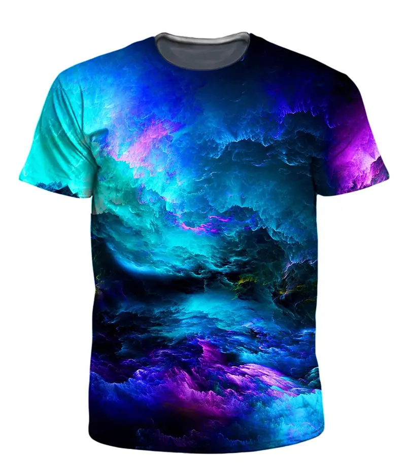 Men's T-Shirts 3D Print Colorful Pattern Round Neck T-Shirts Casual for Men Women Tops Oversized Fashion Kids Tees Clothing