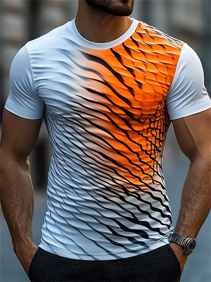 Funny Optical Illusion Graphic T Shirt For Men 3D Printed Art Abstract T-shirt Y2k Tops Harajuku Fashion Street Unisex Clothing