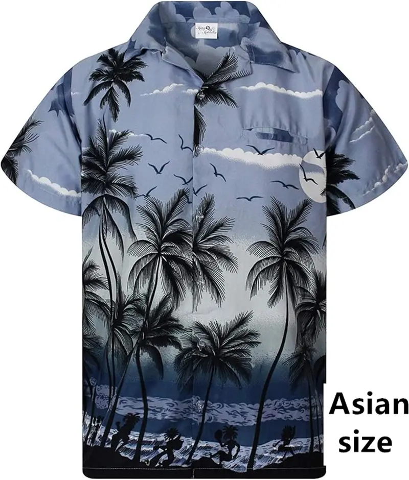 3D Print Tropical Palm Trees Hawaiian Shirt For Men/Women Summer Casual Fashion Short Sleeves Shirts Button Up Vacation Blouse