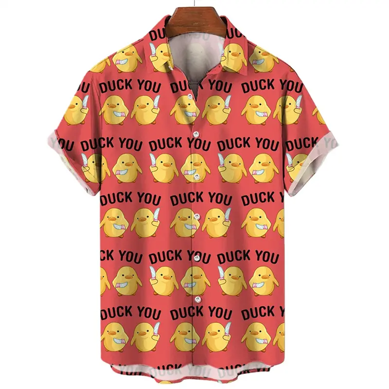 Funny Animal Duck 3d Print Shirts Men Women  Breathable Quick Dry Casual Short Sleeve Tops Tee High Quality Hawaii Beach Shirt
