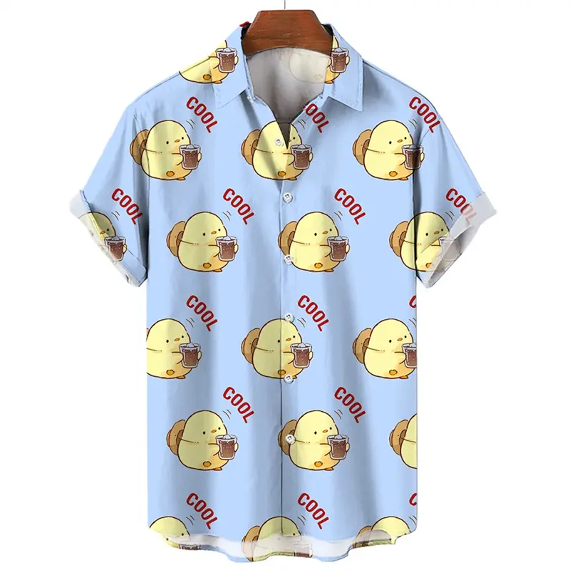 Funny Animal Duck 3d Print Shirts Men Women  Breathable Quick Dry Casual Short Sleeve Tops Tee High Quality Hawaii Beach Shirt