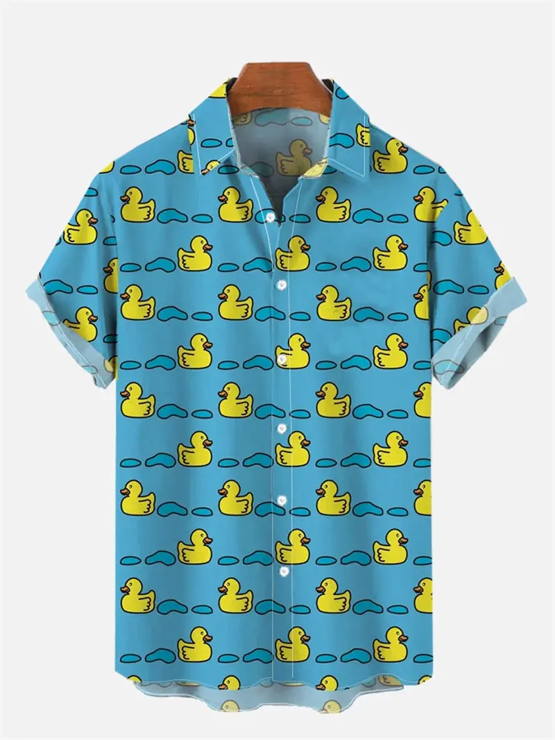 Funny Animal Duck 3d Print Shirts Men Women  Breathable Quick Dry Casual Short Sleeve Tops Tee High Quality Hawaii Beach Shirt