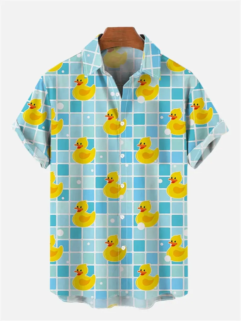 Funny Animal Duck 3d Print Shirts Men Women  Breathable Quick Dry Casual Short Sleeve Tops Tee High Quality Hawaii Beach Shirt