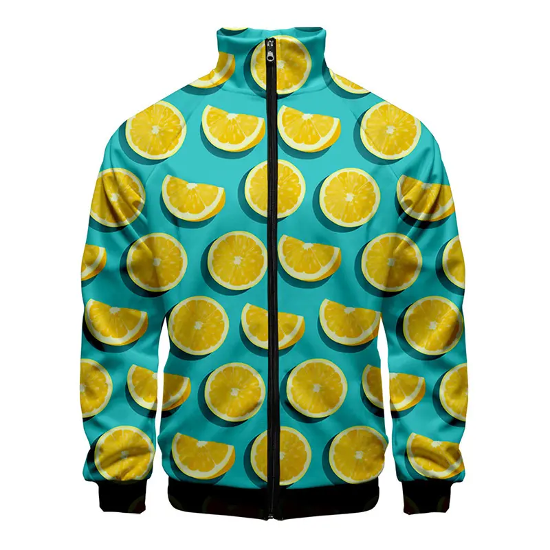 Fashion Fruits Pattern Jacket for Men Kids Cute Funny Mens Designer Clothes Streetwear Coat Tops High Quality Spring Fall Jacket
