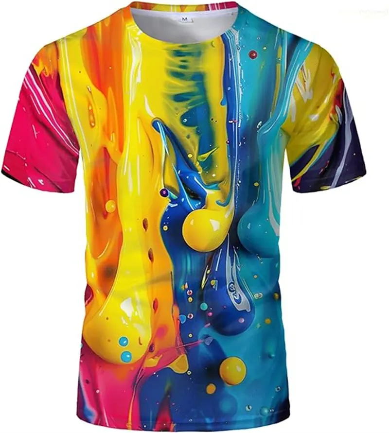 Color Splash Ink Drip Colorful 3D Printed T-shirt Men Women Summer Casual Short-sleeved Tshirt New Fashion Kids O Neck Tees Tops