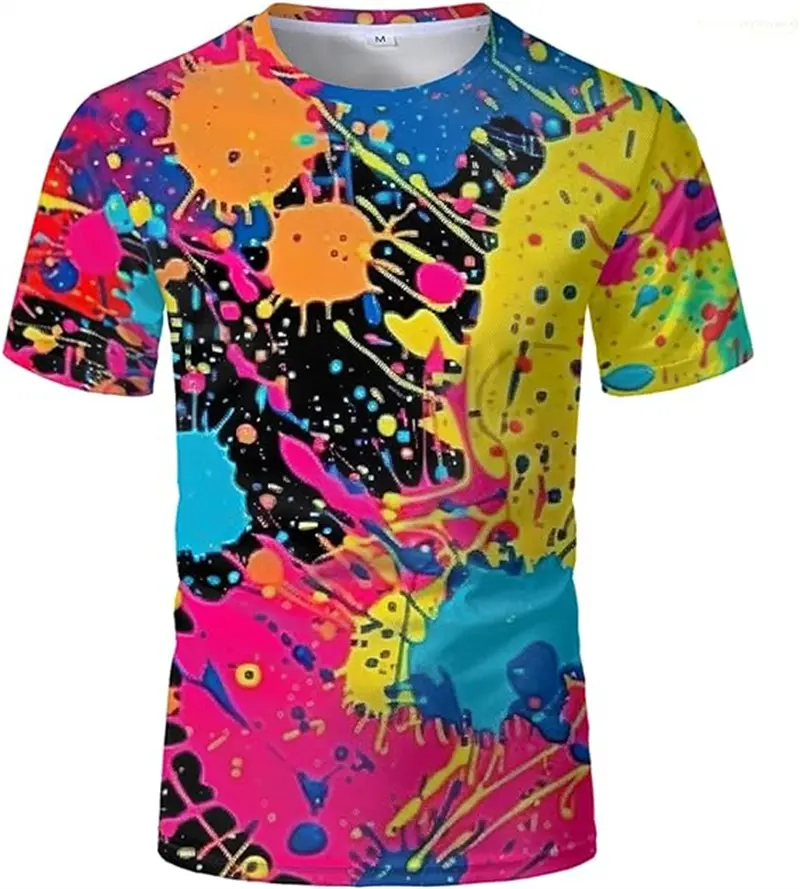 Color Splash Ink Drip Colorful 3D Printed T-shirt Men Women Summer Casual Short-sleeved Tshirt New Fashion Kids O Neck Tees Tops